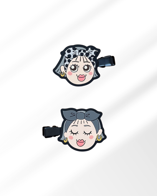 ハシモトイラストのヘアクリップ（２個セット）